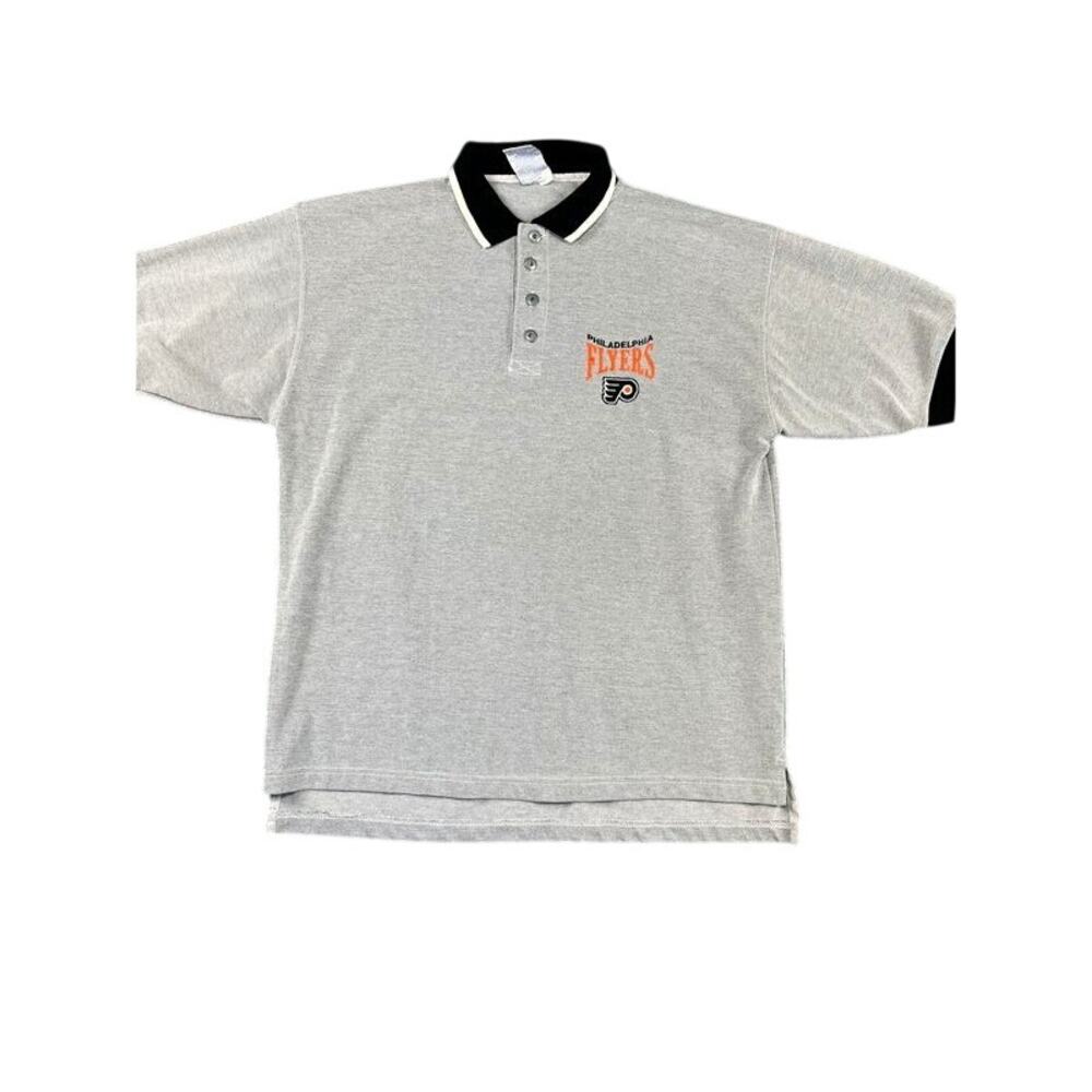 Men’s Brandon Sportswear L Grey Philadelphia Flyers Polo Shirt – Excellent